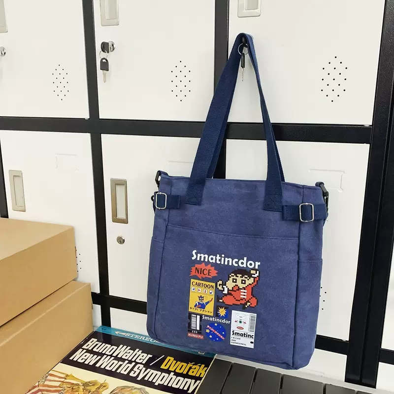 2025帆布包通勤包女大容量学生手提袋单肩包通勤托特包街头潮流