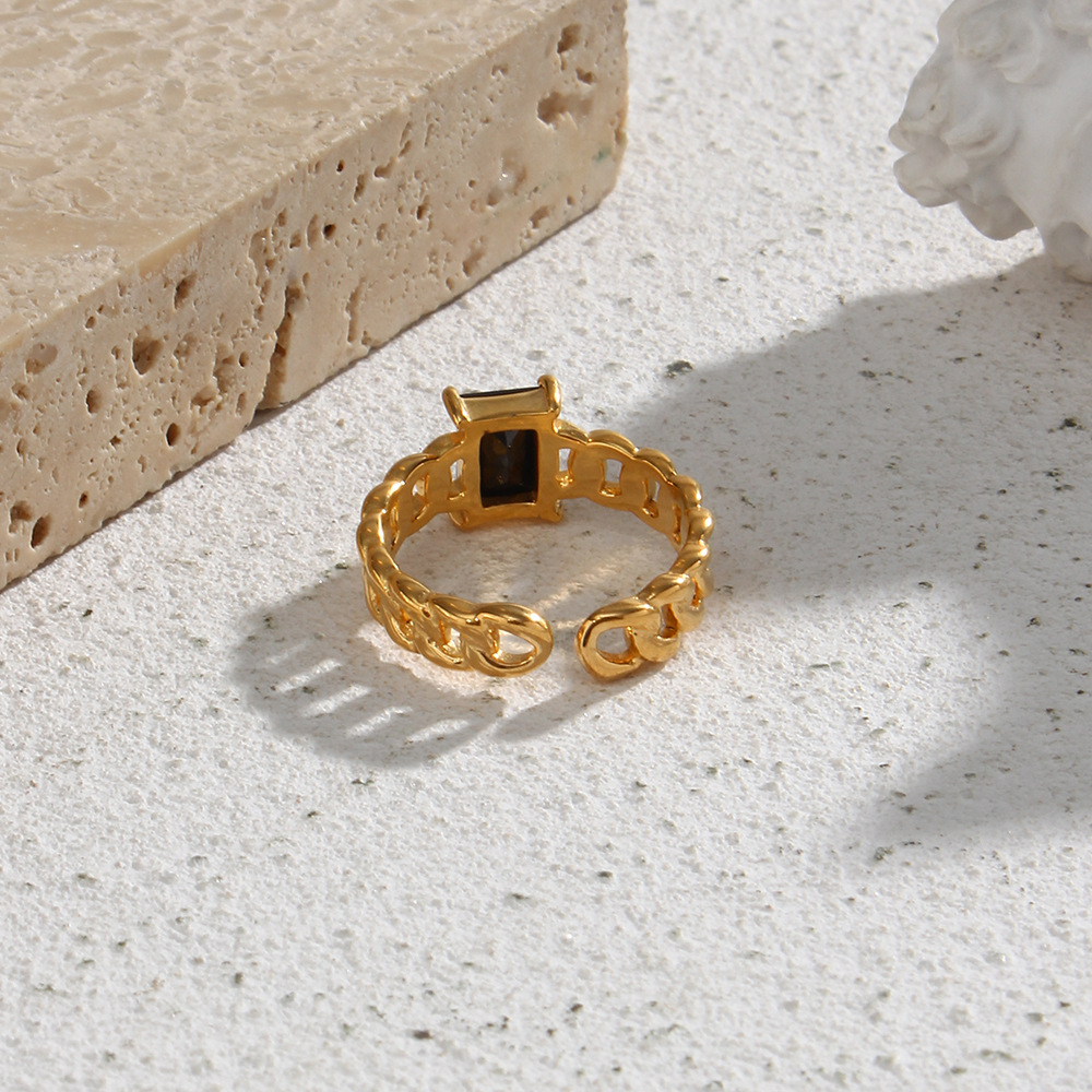 Womenu0027S Fashion Geometric Stainless Steel Rings Geometry National Tide Metal Zircon Stainless St