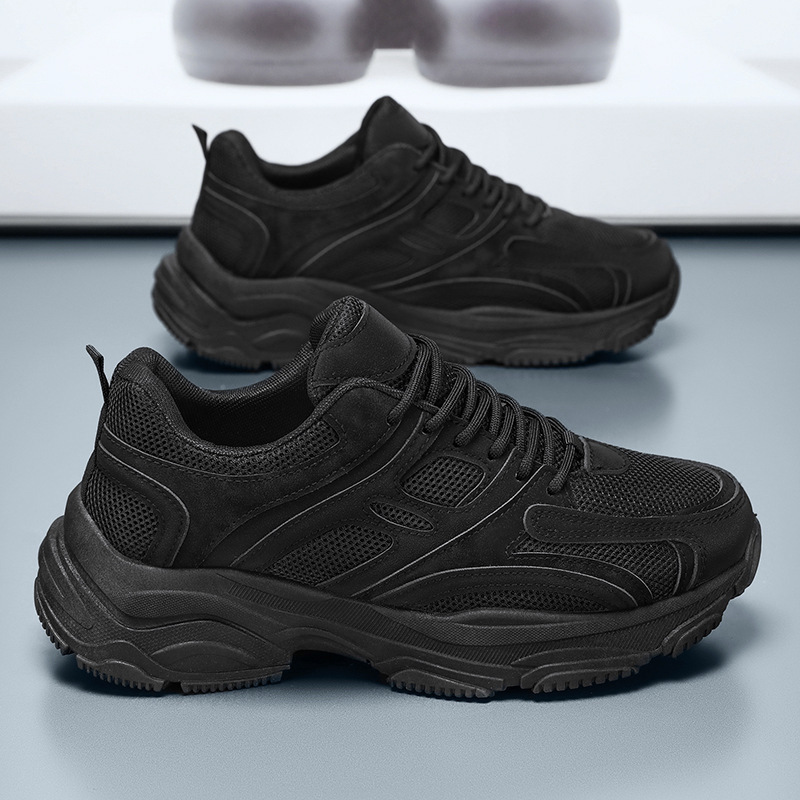 Summer Men's Shoes 2024 New Breathable Mesh Shoes Men's Trendy Versatile Thick-Soled Sports Shoes Casual Dad Trendy Shoes