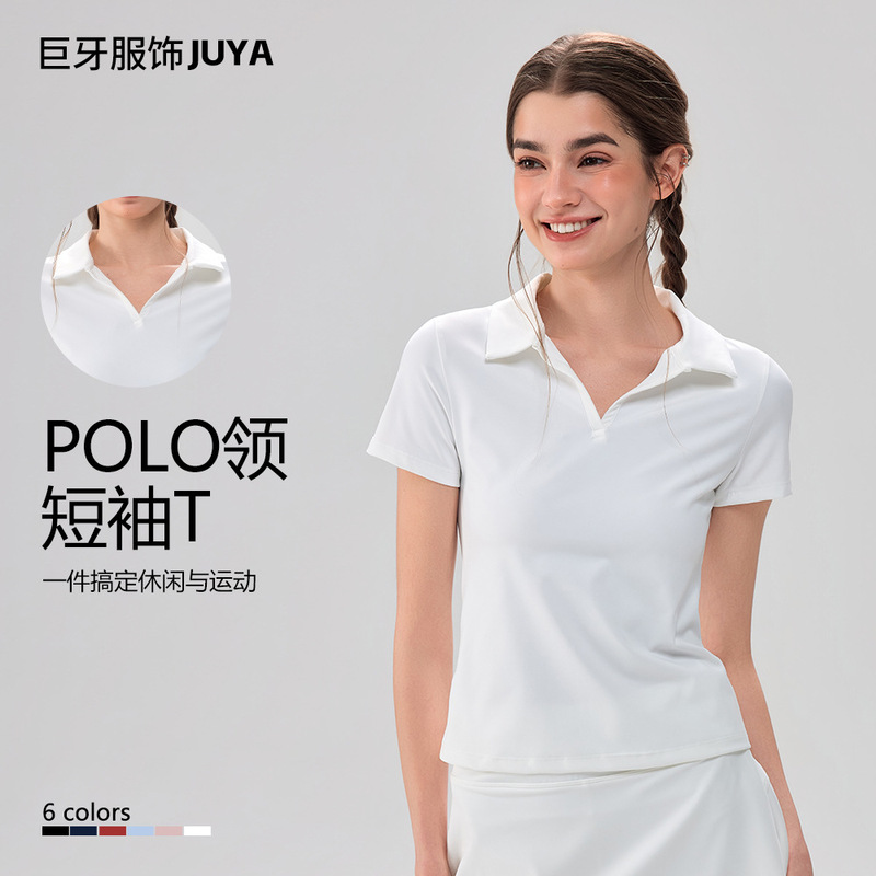 Polo Collar Short-Sleeved T-Shirt for Women 2026 Summer Casual Sports Polo Shirt Quick-Drying Running Fitness Short Skirt Yoga Wear Polo Collar Short-Sleeved T-Shirt for Women 2026 Summer Casual Sports Polo Shirt Quick-Drying Running Fitness Short Skirt Yoga Wear
