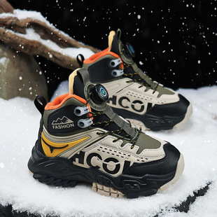 Children's Snow Boots Winter New fleece-lined Thickened Northeast Warm Big Cotton Shoes for Boys and Girls Sports Outdoor Boots