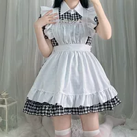 Японское кофейное платье, костюм, комплект, стиль лолита, косплей