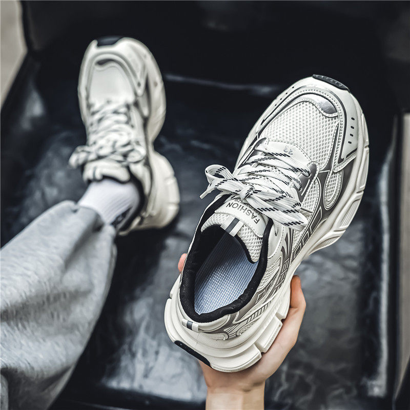 Men's Summer Mesh Breathable Sneakers For Teenagers, Casual Running With Height-increasing Design, Featuring A High-end_vogvips.com