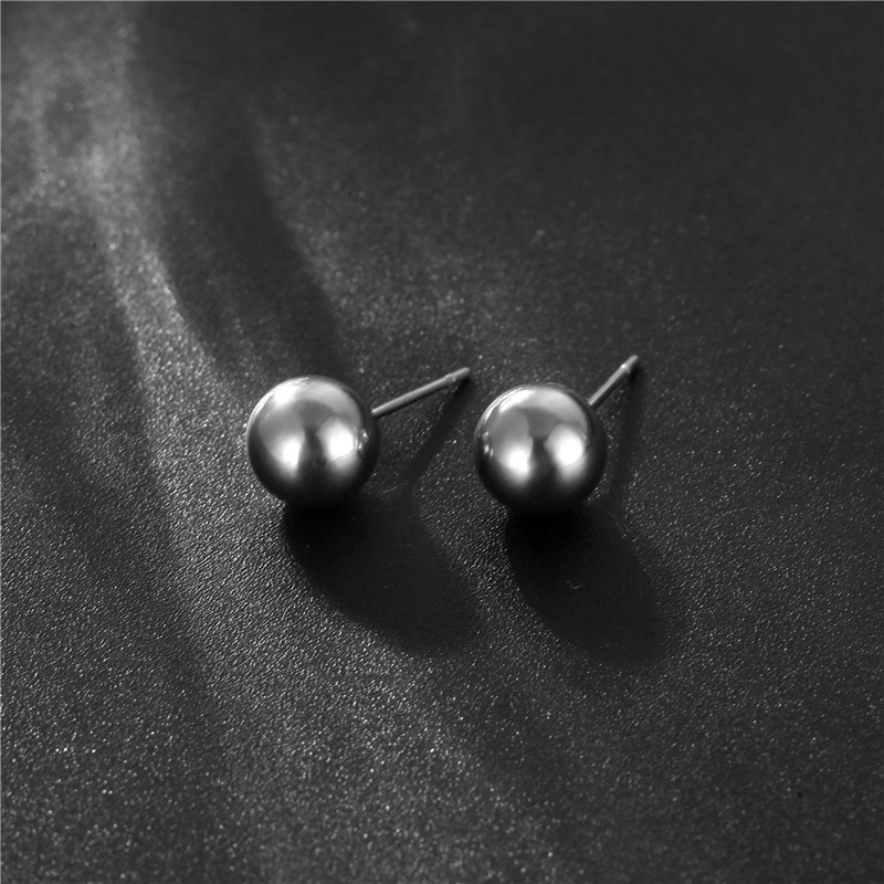 Stainless Steel Bead Pin 4/6mm Peas Earrings European And American Small Ball Earrings Wholesale display picture 2