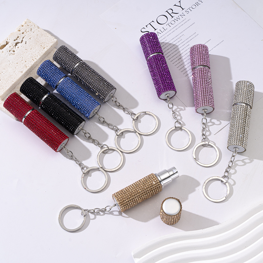 35g Weight Glam Solid Color Plastic Rhinestones Women's Keychain