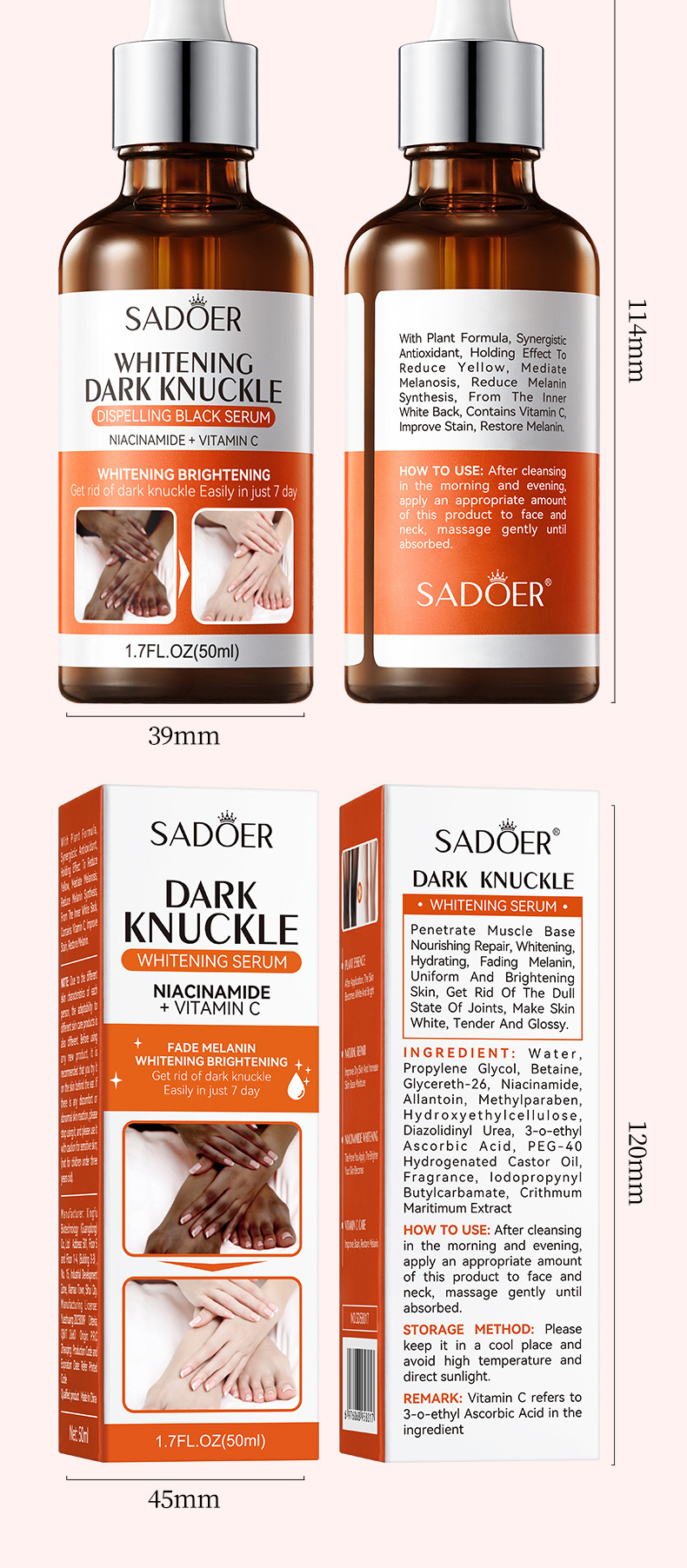 SADOER Alle Englisch Joint Whitening & Blackning Körper Whitening Allgemeine essenz_voghion.com