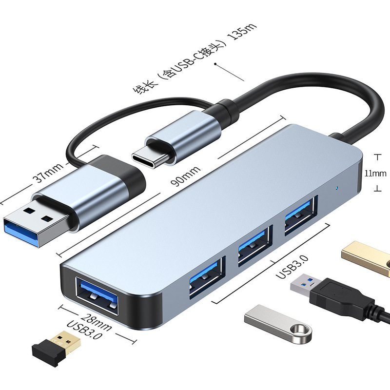 国境を越えたソース工場 USB エクステンダー 4 ポート ハブ 3.0 1 対 4 高速スプリッター タイプ C ハブ|undefined