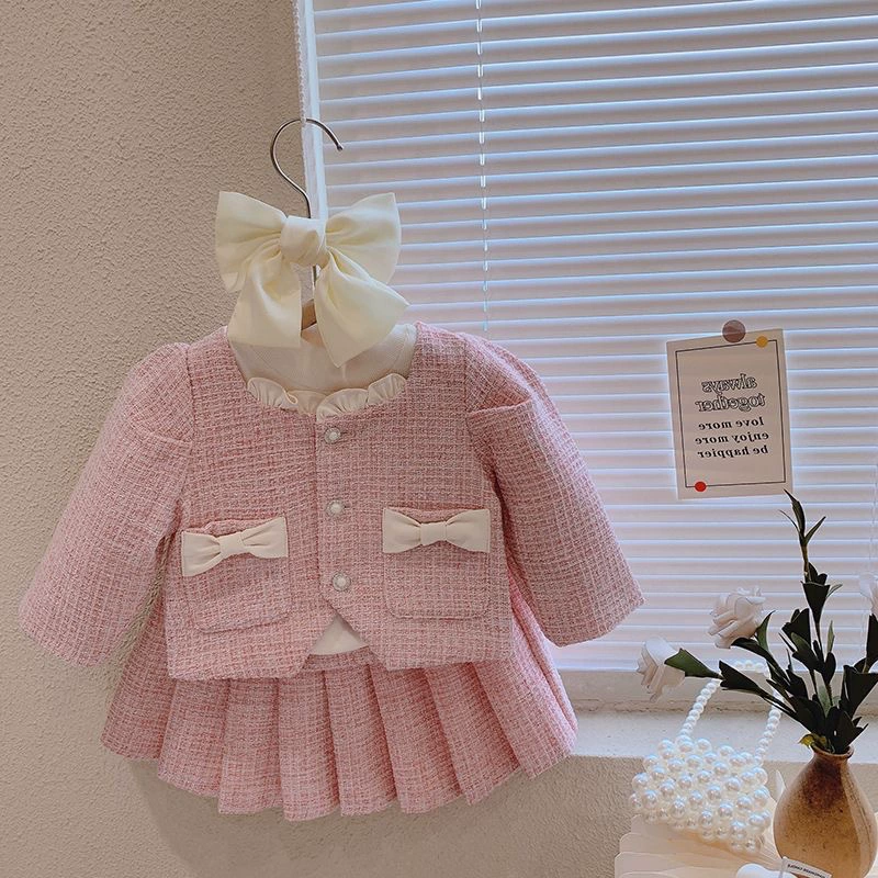 Комплект, куртка, юбка, осень, стиль Чанель, для 3–8 лет