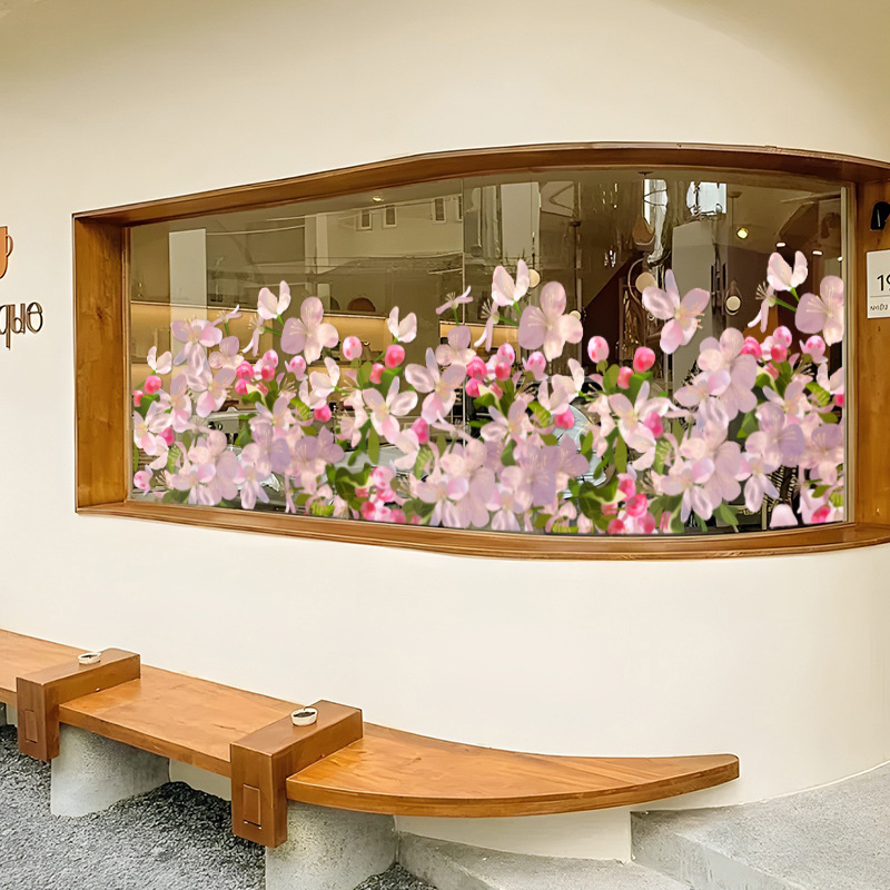 女装店橱窗陈列道具摆件造景珠宝店玻璃贴纸商场装饰美容桃花女装