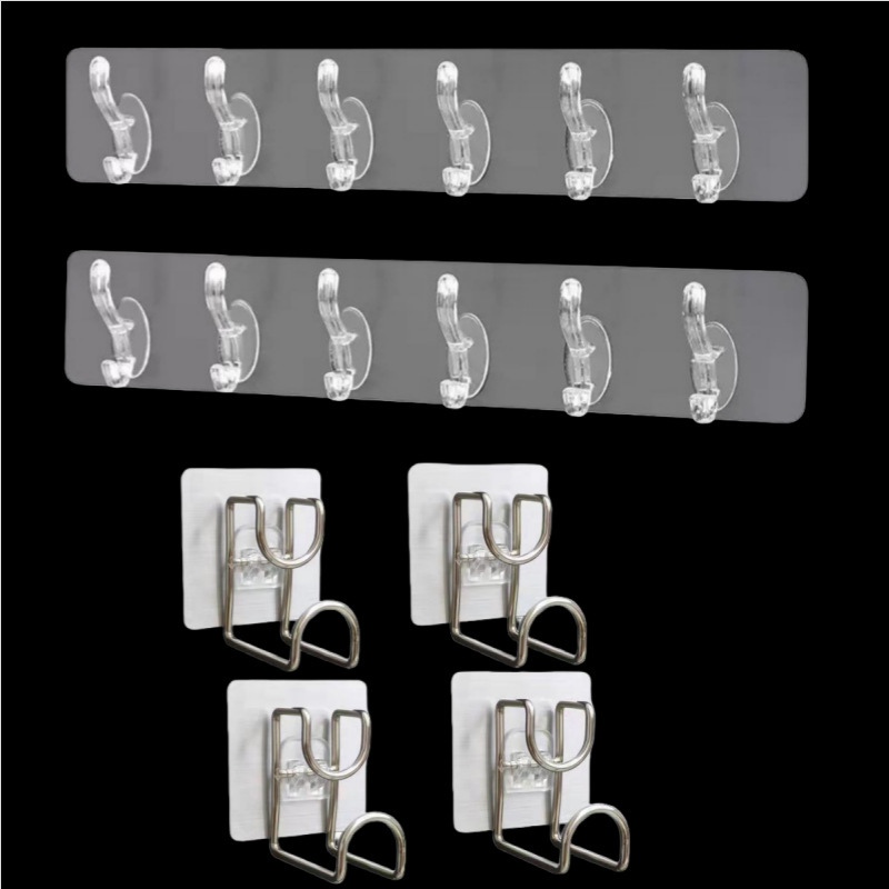 Adhesive Hooks for Heavy Loads, Bathroom Wall Mounts, Traceless Wall Hooks, Door Hooks, No-Drill Suction Cup Kitchen Hooks