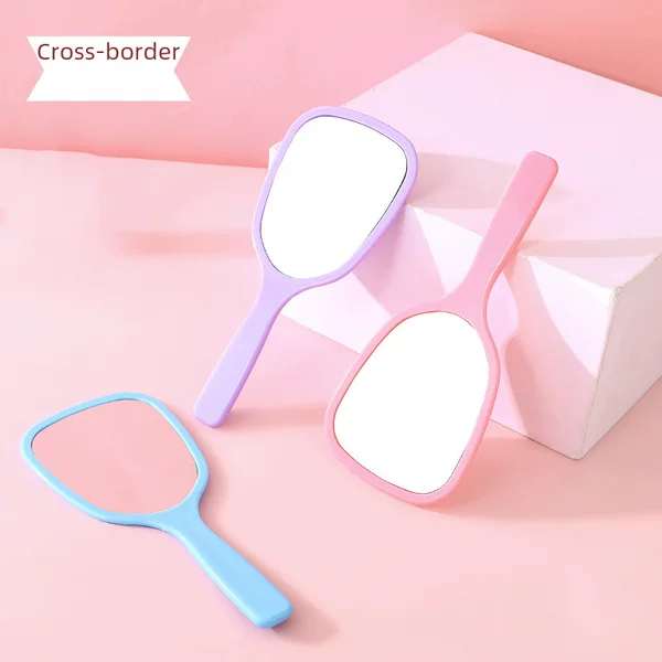 Cross-Border Small Square Makeup Mirror, Desktop Portable High-Definition Handheld Mirror, Customizable Logo, Handle Mirror, Portable