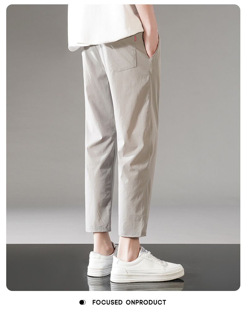 冰丝裤子男夏季新款薄款运动休闲九分裤大码宽松直筒卫裤速干男裤详情23