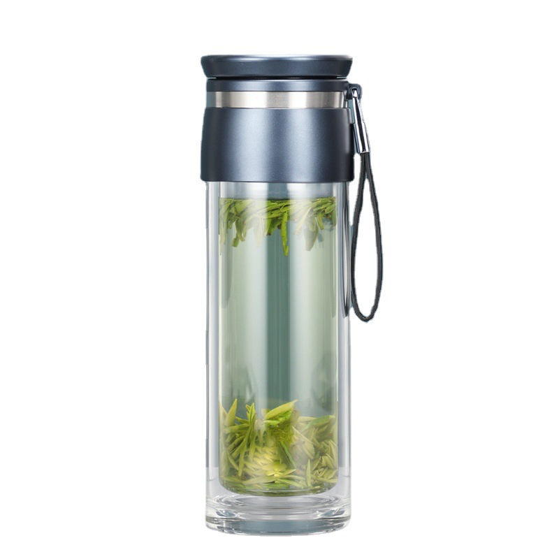 Transparent glass modern handheld strap, small tea, 280 ml