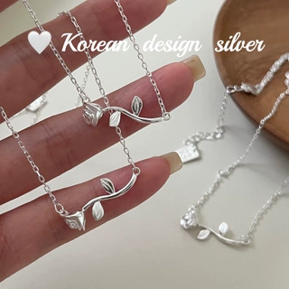 韩版小众ins风设计感饰品 S925纯银精巧玫瑰花锁骨链简约个性百搭