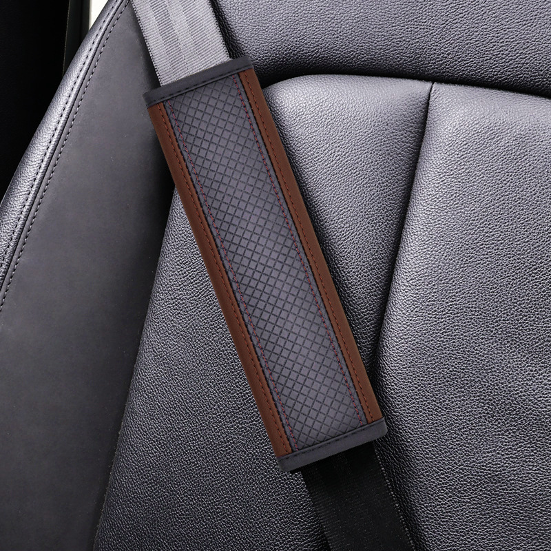 Seatbelt Shoulder | Qìchē Seat belt shoulder pad - ddjy-rhombus-shoulder-pad-single-black-coffee-color-24cm