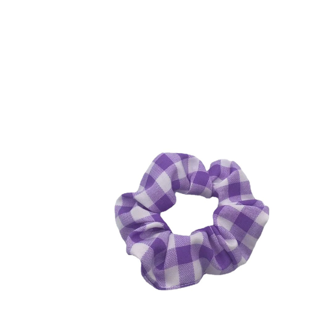 Крупный — мышечный? (likely) 'Large -intestine' hair circle grid girl Mori INS college Feng Korean version of the same hair rope fresh temperament head rope wholesale
