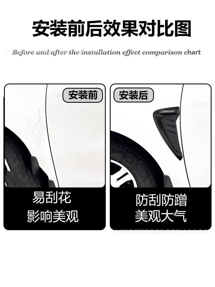 Car Fender Modification Simulation Side Air Outlet Sticker Carbon Fiber Pattern Flank Blade Fender Decorative Sticker Cross-border Hot Sale