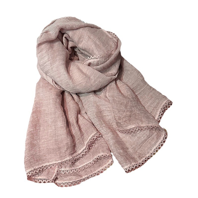 Bufandas para mujeres otoño y invierno de 2025 nuevos estudiantes pequeños frescos y artísticos bufandas de seda de color sólido multifuncionales de calentamiento bufandas