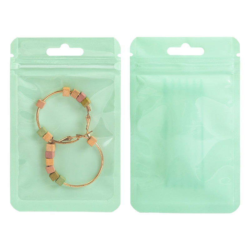 Color macaron bolsa de autosellado engrosada transparente Yin y Yang sellado bolsa de plástico bolsa de almacenamiento de la tarjeta Goo joyería