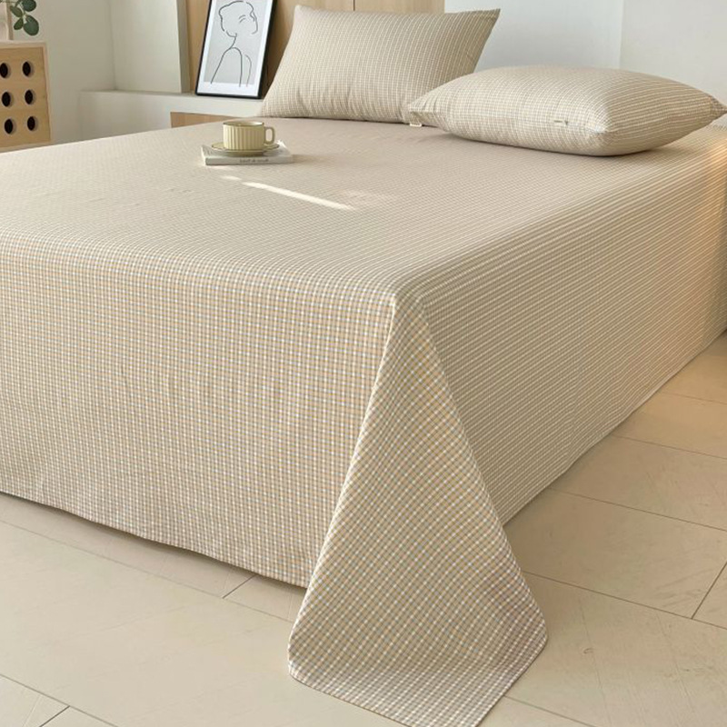 Sábana de tela gruesa vieja de algodón puro pieza individual 100 algodón engrosamiento lino dormitorio pieza individual traje de tres piezas Four Seasons Universal New