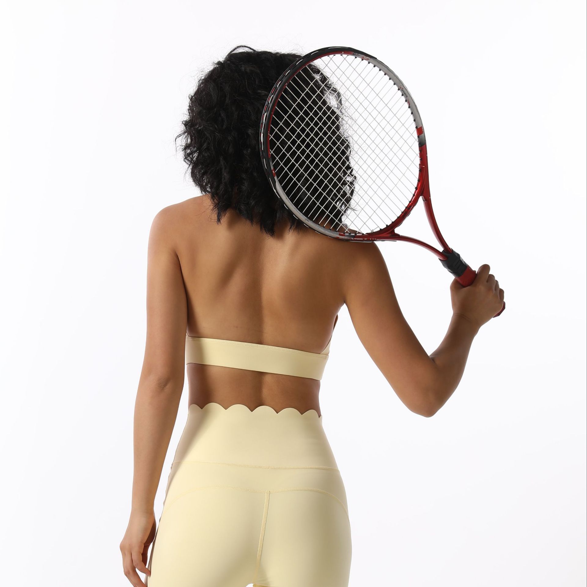 Halter Neck V Neck Yoga Bra With Wide Shoulder Straps, Beautiful Back, Pilates Fitness Bra, Sports Bra, Running Vest, Tank Top Style_voghion.com