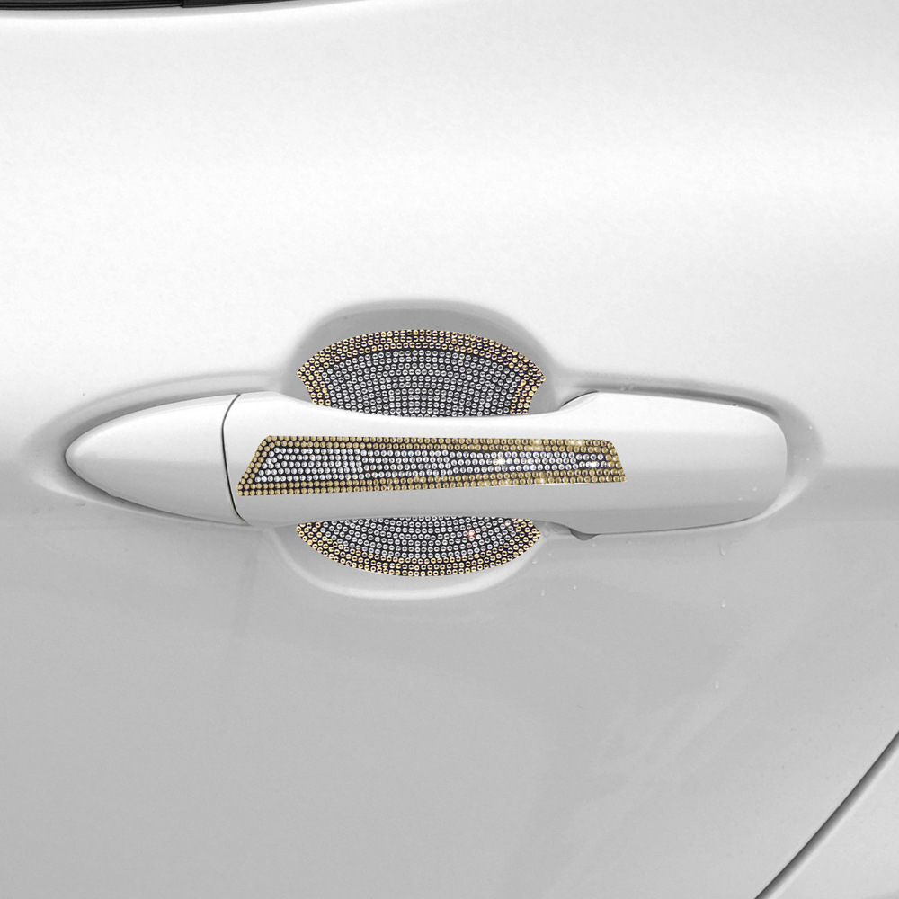 Car Hot Drill Door Handle Protective Film Diamond Anti-Scratch Handle Sticker Car Door Bowl Anti-Scratch Car Handle Protective Film