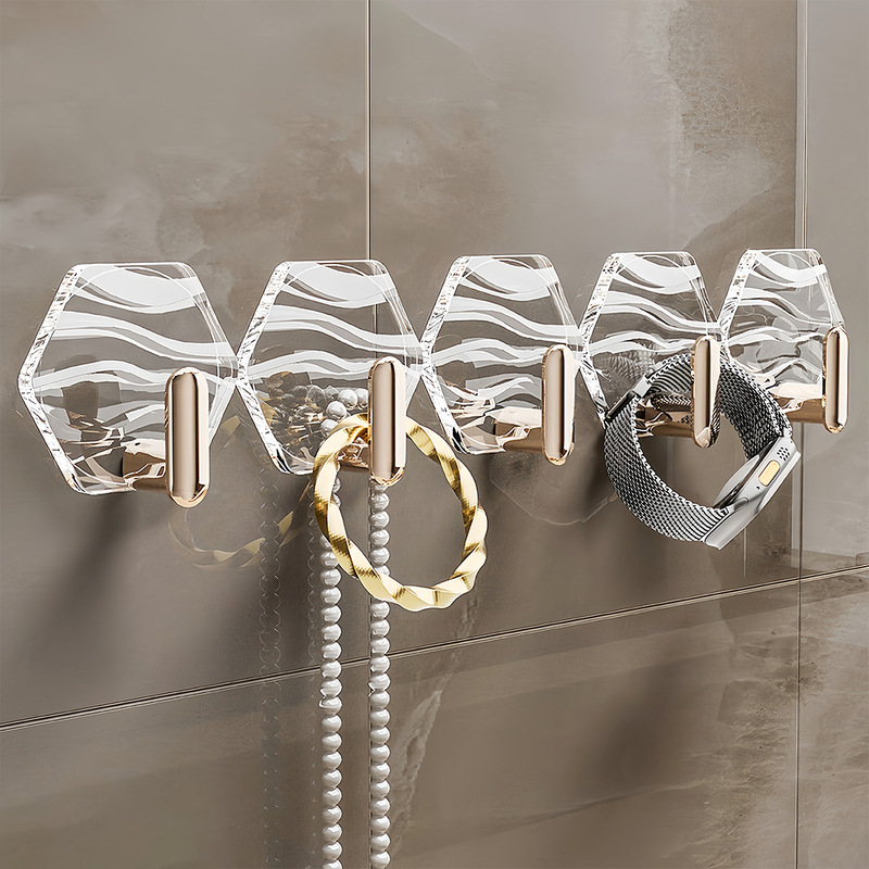 High-End Transparent Hook Acrylic Punch-Free Adhesive Bathroom Bathroom Wall Sticker Hook Traceless Dormitory High-End Transparent Hook Acrylic Punch-Free Adhesive Bathroom Bathroom Wall Sticker Hook Traceless Dormitory