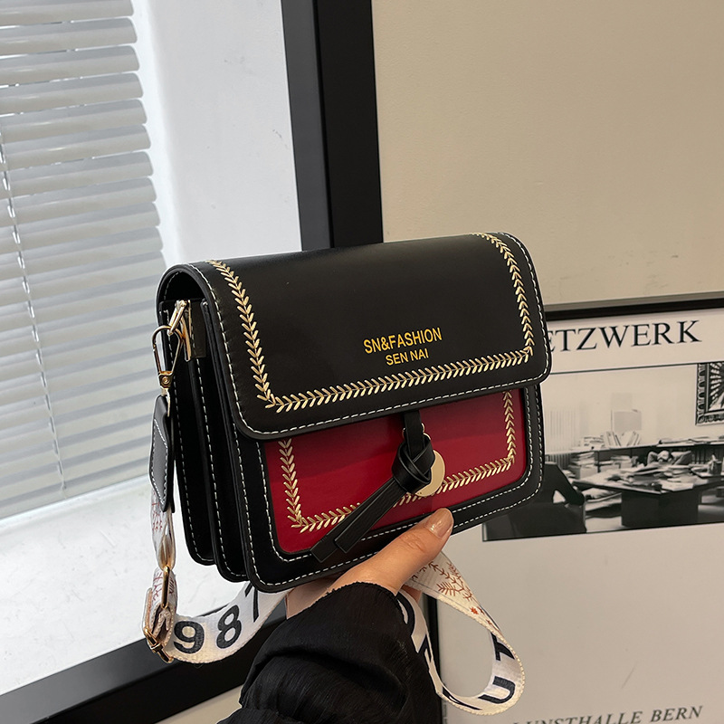 Los nuevos bolsos de moda populares de este año, celebridades de Internet para mujeres, bolsos de mujer con la misma textura, bandolera de banda ancha de estilo occidental 2024