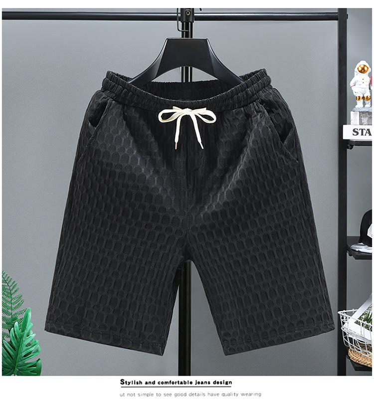 Porter des shorts en été, des hommes de plage tricotés décontractés et minces, des vêtements tendance pour la maison et l'extérieur, des pantalons deux pièces pour hommes_voghion.com