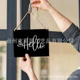 木制挂式迷你小黑板留言写字板房间挂件店铺餐厅广告欢迎标语挂牌