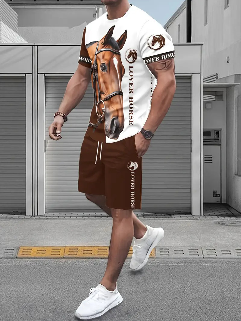 2025 nuevo producto Amazon nuevo conjunto de pantalones cortos de camiseta de manga corta de alta calidad transfronteriza europea y americana ME05 MA04