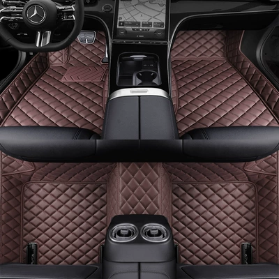 Mercedes-Benz C260L E300L A180L Gla20 Glb220 Glc300L Class Special Leather All-Inclusive Floor Mats (Ayaqaltılar (Kovriklər)) - brown-single-layer-floor-mats