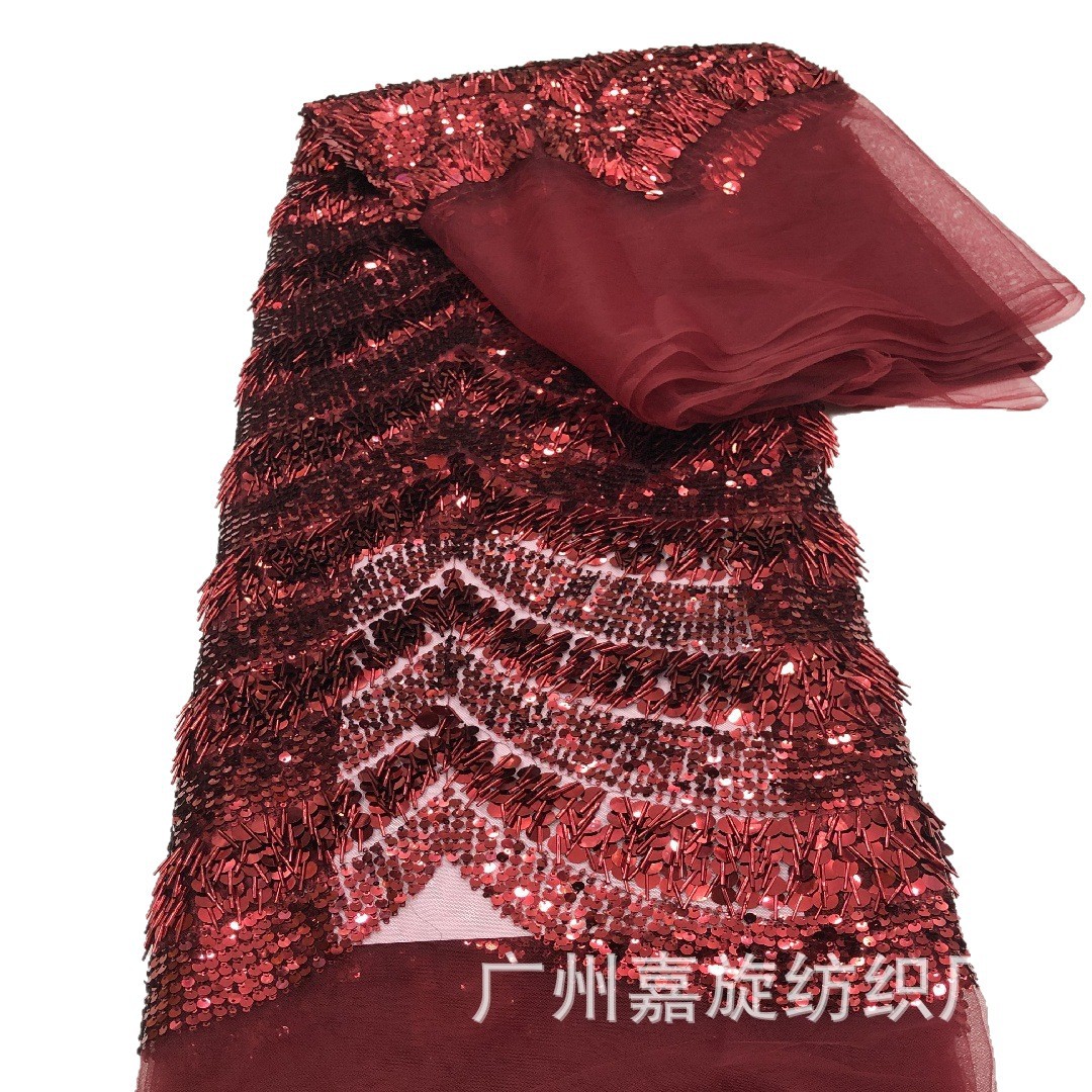 3 + 7 + 9 cm ondas de arco tela de malla de rollo largo moda sequinilla ropa de rendimiento vestido vestido de niños tela bordada