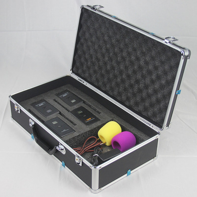 KTV wireless microphone case Storage box One Trailer Two Aluminum box 2 portable Microphone Protect me Box