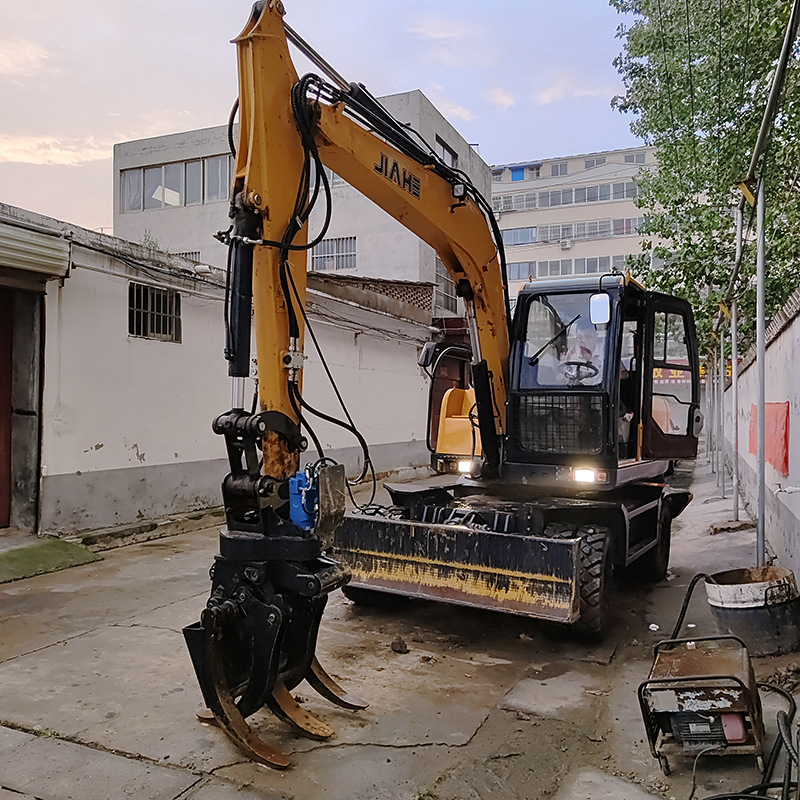 九成新二手轮式抓木机嘉和9080轮式抓木机  抓木头 抓秸秆 抓棉花