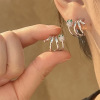 Metal design advanced earrings, trend of season, high-quality style