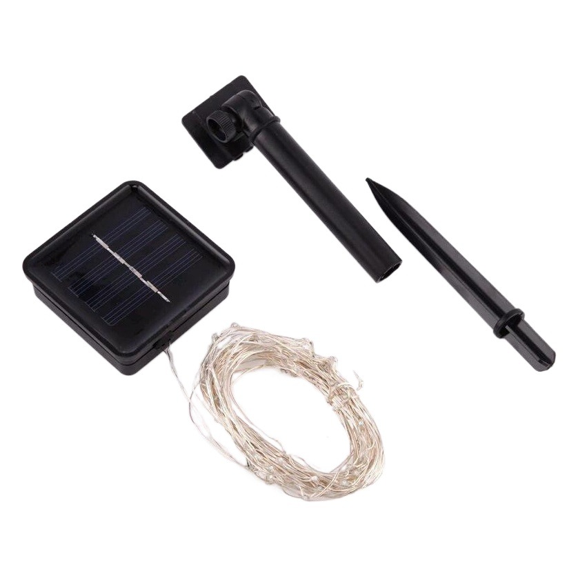 Fábrica en stock LED solar cobre alambre luz cadena led100 luz 8 función interior y al aire libre impermeable jardín Luz