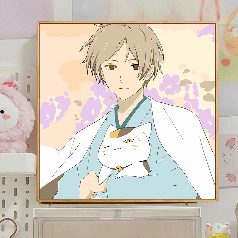 宮崎駿デジタル油絵DIY手描きぬりえ夏目友人帳ポニョ二次元アクリル画インスタ風|undefined