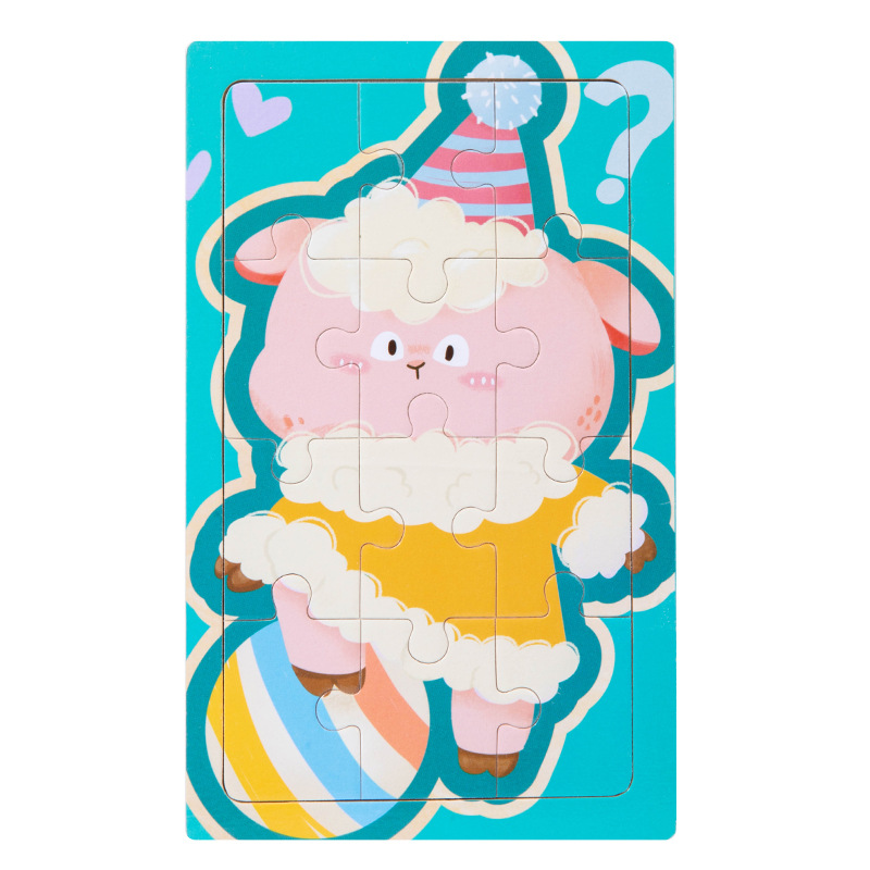 Educación temprana Iluminación juguetes de dibujos animados puzzle de bloques de animales 0 - 3 años de niños pequeños niños y niñas puzzle de bebés