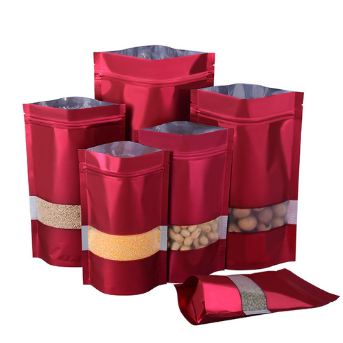 红色铝箔自立自封袋婚庆喜糖包装袋磨砂大茶叶食品密封分装袋印刷