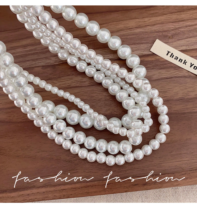 Collana lunga con perle di vetro stile francese elegante vintage_voghion.com