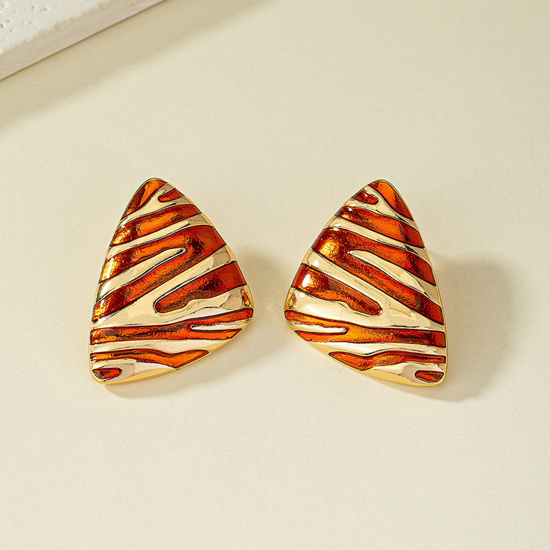 Plating Design 1 Pair Vintage Style Color Block Plating Alloy Ear Studs