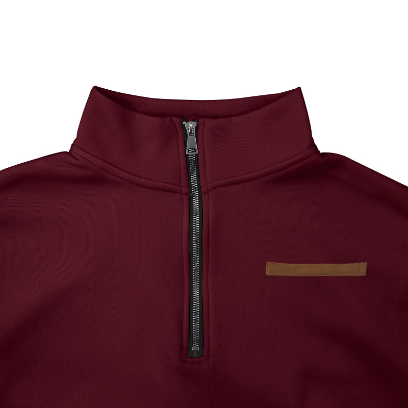Men's Sweatshirt With Stand Collar And Half Zipper For Winter_voghion.com