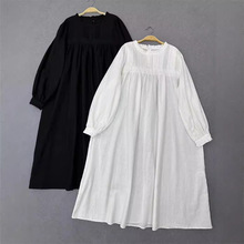 日系女装娃娃裙森系甜美可爱连衣裙文艺复古森女风风琴褶花边裙