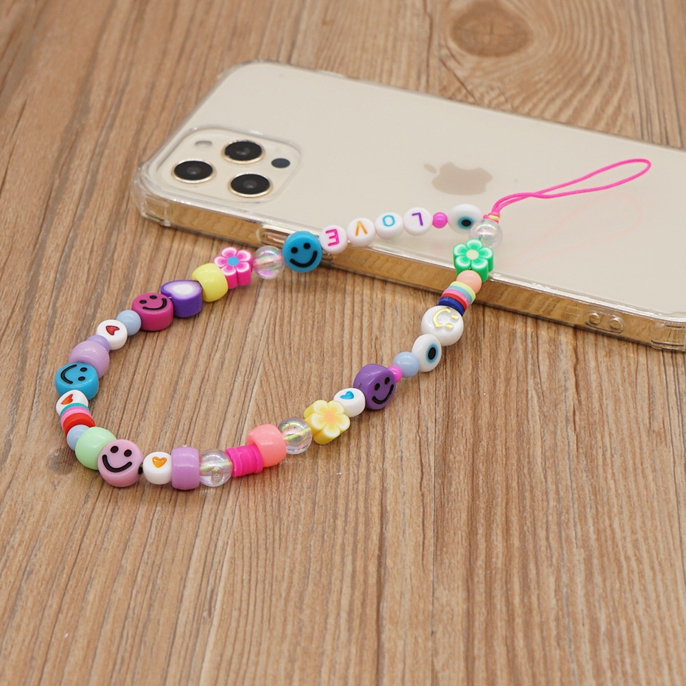 Wholesale Acrylic Heart Fruit Star Striped Mixed Color Beads Mobile Phone Lanyard Nihaojewelry display picture 2