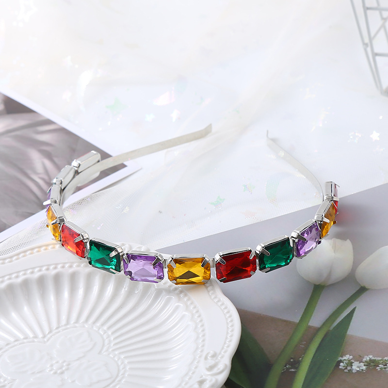 Shiny Rectangle Crystal Inlay Crystal Hair Band display picture 5