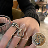 Retro ring, European style, internet celebrity, silver 925 sample, on index finger