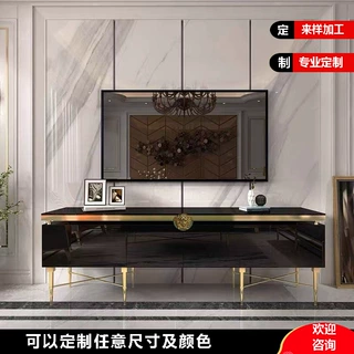 轻奢钢化玻璃电视柜茶几组合现代简约客厅小户型高端钢琴漆落地柜