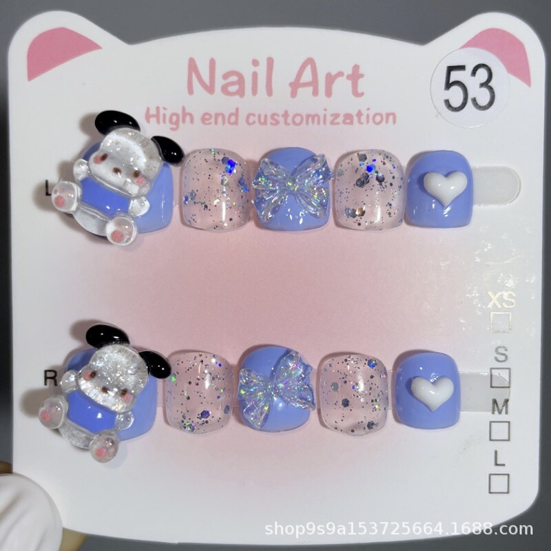 Purely Handmade Kidsren's Nail Phototherapy Wearable Manicure Patches for Girls Aged 3-12 Years Old, Cute Kidsren's Fake Nails Removable Purely Handmade Kidsren's Nail Phototherapy Wearable Manicure Patches for Girls Aged 3-12 Years Old, Cute Kidsren's Fake Nails Removable