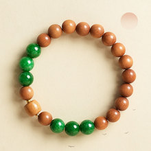 普陀山新中式老檀木青山黛手串男女手持干青双圈木质手链手饰木珠